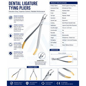 Cortador de Alambre Distal Dental de Acero Inoxidable, Alicates de Ortodoncia, Instrumento Quirúrgico Manual con Certificación CE, Clase I - Product Image 6