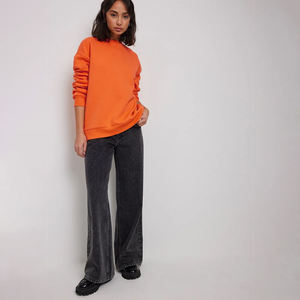 Sudadera Oversize para Mujer, 100% Algodón, Cuello Redondo Liso, Sudadera Básica Personalizada, Suministro al por Mayor, Sudadera Urbana para Mujer - Product Image 3