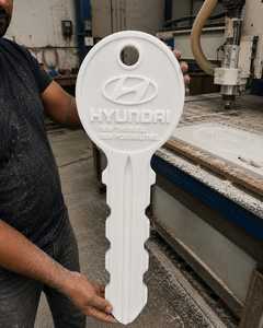 Premium <b>White</b> Resin Oversized Decorative Key Wall Art Custom CNC Router Engraved Logo Display Prop for Home Office Hotel Decor - Product Image 2