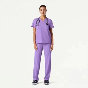 Blouse médicale unisexe verte en coton tissé à col en V avec détection d'aiguilles WARPRO INDUSTRY – Uniforme d'hôpital - Product Image 4
