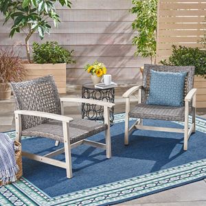 Poltrona Club Hampton in Legno e Vimini per Arredamento da Giardino - Product Image 1