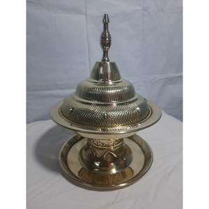 Handmade Arabic Style Brass Date Bowl With <b>Lid</b> And Stand Luxury Embossed Gold Serving Dish For Ramadan Weddings And Home <b>Decor</b> - Product Image 6