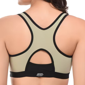 Soutien-gorge de sport personnalisé pour femme, idéal pour l'entraînement, le yoga et le fitness, respirant, séchage rapide, rembourré, dos nageur, maintien moyen, fermeture avant, pour la gym - Product Image 4