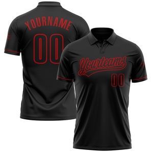 Polo de golf de performance personnalisé blanc et rouge royal 3D avec drapeau américain, le plus vendu de notre gamme professionnelle en gros - Product Image 2