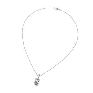 Élégant pendentif ovale en diamant de laboratoire certifié IGI, en or jaune, rose, blanc ou argent, avec chaîne ajustable assortie - Product Image 2