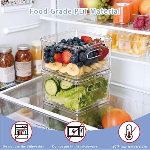 Contenitori Trasparenti in PET per Frutta con Scolapiatti, Scatole per Alimenti, Contenitori in Plastica per Biscotti con Organizer per Frigorifero (2 Pezzi) - Product Image 3