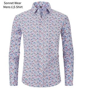 เสื้อเชิ้ตแขนยาวพิมพ์ลายกราฟิกสำหรับผู้ชายทรงเข้ารูป - Product Image 3