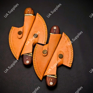 Handmade Damascus Steel Drop Point Finger Hole Serrated Edge DIY Camping Skinner Knife Leather Sheath High Quality Razor Sharp - Product Image 6