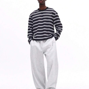 Custom Made Men's <b>Long</b> <b>Sleeve</b> Striped Knitted T-Shirt O-Neck Casual Top Black <b>White</b> Patterned Design Summer Plus Size Men <b>Tshirt</b> - Product Image 3
