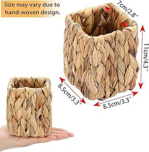 Lot de 3 porte-crayons en jacinthe d'eau, panier de rangement fait main, vente en gros, écologique, fabriqué au Vietnam - Product Image 3