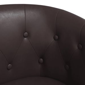 Fauteuil en similicuir brun moyen avec structure en contreplaqué de pin et éléments en plastique pour salon - Product Image 6