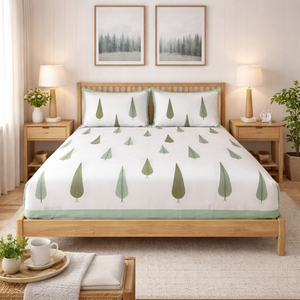 Ensemble de draps en coton imprimé artisanal de Jaipur, Inde, 3 pièces, taille King, 200TC, super doux, durable, écologique, pour la maison et l'hôtel - Product Image 5