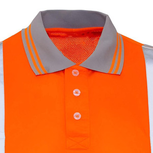 Ropa de Trabajo de Alta Visibilidad Personalizada, Camiseta Polo Reflectante de Manga Larga Unisex, Amarillo Naranja, Ropa de Trabajo Transpirable - Product Image 3