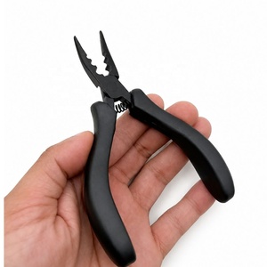 Hair Pliers Curved <b>Head</b> Teeth 3 Holes Micro and Nano Beads Ring Links Feather Hair Extension Tools Plier OEM Service - Product Image 1