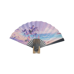 33cm Classic Cartoon Craft Bamboo Folding Fans-Handmade Lightweight for Travel and Outdoor Fun