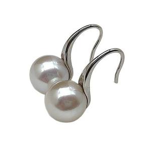 ต่างหูมุกน้ำจืดธรรมชาติขนาด 9-10 มม. ความเงางามสูง ทรงกลม สะท้อนแสง ขนาดใหญ่ โปร่งใส - Product Image 5