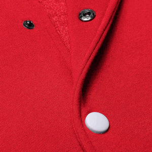 Veste de sport d'hiver pour homme SINEWY SPORTS, rouge, style varsity, séchage rapide, fermeture à boutons pression, bordure côtelée, col classique, style sportif, mélange de polaire - Product Image 6