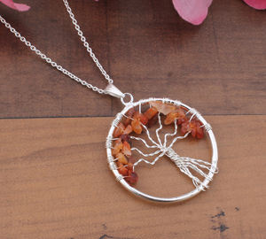จี้เพอริดอตธรรมชาติชุบแพลตตินัมวินเทจ สร้อยคอเงินแท้ 925 เครื่องประดับพลอยสีส้ม สำหรับทุกเพศ ขายส่ง - Product Image 4