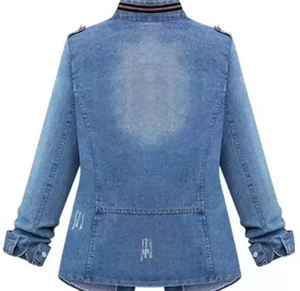Camisa vaquera informal de mujer al por mayor, personalizada, con botones, estilo oversize - Product Image 5