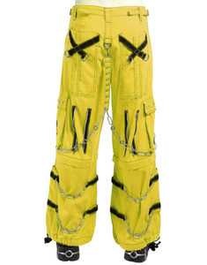 Pantalon Harem Gothique pour Homme Gris, Jaune, Blanc avec Imprimé Crâne, Multiples Poches, Fermeture à Cordon Chaîne, Taille Haute - Product Image 6