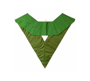 Collar de 5.º Grado del Rito Escocés de Lujo, Cinta Verde Moiré, Emblema de Lingotes de Oro de Primera Calidad, Proveedor de Regalia Masónica - Product Image 2