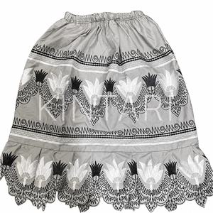 Jupes en mousseline brodées style hawaïen tropical pour femmes, en coton floral personnalisé, coupe trapèze, style preppy estival, vente en gros, OEM - Product Image 1