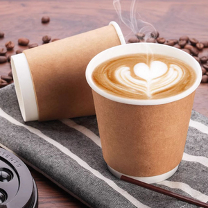 Custom printed 7oz 8oz 12oz 16oz Kraft Paper <b>Cup</b> with Lids Hot <b>Drink</b> Coffee <b>Cups</b> Custom Printed Single Wall Disposable Hot sale - Product Image 4