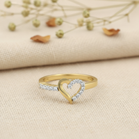 Bague Cœur en Or Massif 10K Faite à la Main, Diamant Brillant VVS1 Cultivé en Laboratoire, Vente Directe Usine, Bague de Promesse Romantique Personnalisée pour Femme
