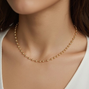 14K Real Gold Geometric Link <b>Necklace</b> <b>Statement</b> <b>Necklace</b> Solid Gold Jewelry 14K Real Custom OEM Fine Jewelry Chain - Product Image 5