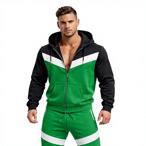 Conjunto Deportivo Personalizado para Hombre, Sudadera con Capucha Negra y Pantalones de Chándal de Algodón y Felpa, Ropa Deportiva Informal para Gimnasio y Entrenamiento - Product Image 1