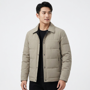 Chaqueta Casual Gruesa para Hombre con Botones, Abrigo de Invierno Cortavientos, Color Sólido, Cuello Camisero, Corte Regular - Product Image 3
