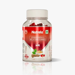 Patanjali Ashwagandha and Melatonin <b>Gummies</b> Herbal Nutritional Supplement Strawberry Flavor 30 Count for Daily Wellness - Product Image 1