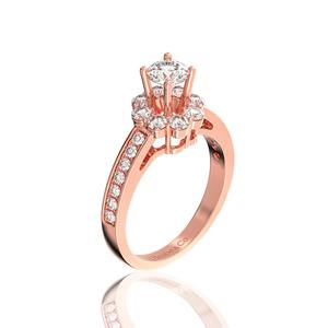 Vietnam Glosbe Co. Joyería al por Mayor, Anillo de Diamantes Naturales de Oro Sólido de 18K para Mujer, D/VVS1 Certificado, para Uso Diario, Exportación - Product Image 3