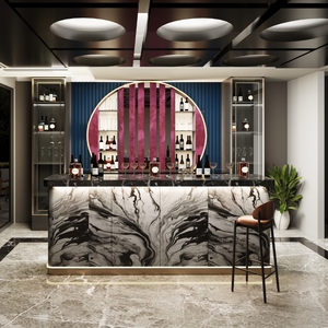 Ensemble de bar contemporain Argmac avec éclairage LED et cadre en bois - Durable et écologique pour villa, appartement, hôtel - Product Image 2