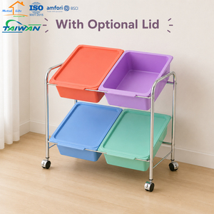 Made In Taiwan Easy Storage 4 Drawer Moving Rolling Toy Trolley for kids diaper Nursery Kindergarten - Product Image 6