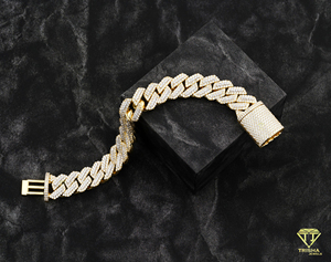 Fully <b>Iced</b> <b>Out</b> Lab Grown Cuban <b>Chain</b> Bracelet with Premium Jewelry Craftsmanship and Maximum Sparkle - Product Image 2