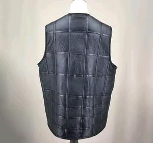 Gilet en cuir classique pour homme, col montant, style motard, nouvelle collection automne-hiver - Product Image 4
