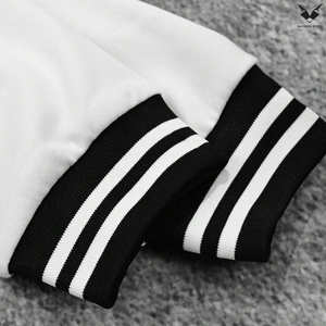 New Design Flower Patch Varsity Jacket Black White Men Streetwear Floral Embroidery Letterman Jacket Custom Baseball Team Wear - Product Image 3