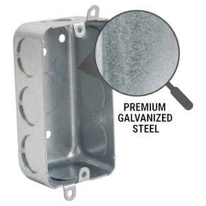 Caja de Conexiones Eléctrica Estándar de Acero Galvanizado Anticorrosión de Alto Rendimiento, de 1 mm de Espesor, con Aberturas de 1/2 Pulgada, de Una Sola Unidad - Product Image 1