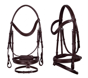 Premium Genuine Leather English Horse Bridle Wholesale Padded Anatomical Flash Bridle <b>Equestrian</b> Horse Riding Tack With Reins - Product Image 3