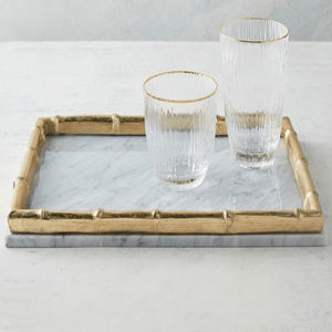 Plateau de service pour le petit-déjeuner, vaisselle de table, usage traiteur, couleur émail blanc et rouge exclusive, forme de feuille - Product Image 2