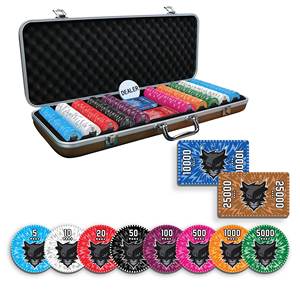 Juego de Fichas de Póker Vixen de 300/500 Piezas con 10/20 Placas, Fichas de Cerámica de 40/45/50 mm, Peso de 10/14/17 g, Bandeja Incluida - Product Image 1