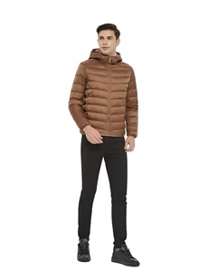 Chaqueta Acolchada con Capucha para Hombre, Ropa Casual de Invierno, Color Sólido, Corte Ajustado, Relleno de Poliéster, Cierre de Cremallera Resistente al Viento - Product Image 6