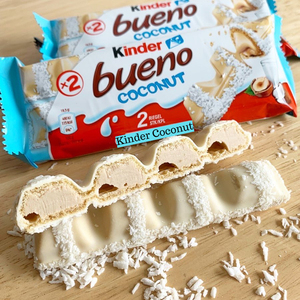 Venta al por Mayor de Kinderr Bueno Coconut Chocolate 39g, Barritas de Chocolate con Leche Rellenas de Crema de Coco y Oblea Crujiente, Suministro de Snacks para Exportación a Granel - Product Image 1