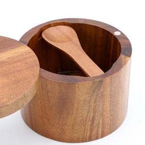 Caja de Sal de Madera de Lujo en Oferta, Tarro de Especias Duradero y Ecológico, Utensilios de Cocina de Alta Calidad, Madera Natural, Apto para Lavavajillas y Horno - Product Image 1