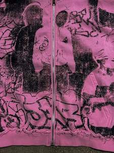 Sweat à capuche surdimensionné en coton 100% tricoté en French Terry imprimé sur mesure pour l'hiver - Product Image 6