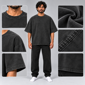 Custom Vintage Washed Heavyweight Cotton Tee <b>Men</b> Oversized Drop Shoulder Boxy Fit <b>Crew</b> <b>Neck</b> Casual Streetwear <b>T</b> <b>Shirt</b> Style - Product Image 6