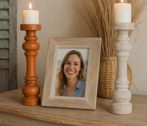 Grand porte-bougie baroque blanc de luxe pour table, à prix avantageux - Product Image 2