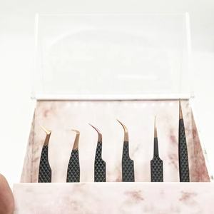 Pince à cils solide en or rose noir en acier inoxydable de haute qualité pointu importé marque privée en vrac en gros NOMEX - Product Image 3