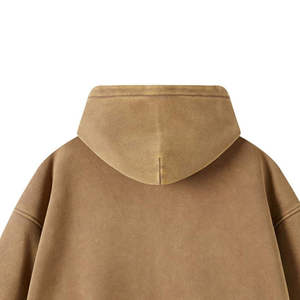 Sudadera con capucha y cremallera para hombre, color marrón, informal, de forro polar, para invierno, estilo urbano. - Product Image 3